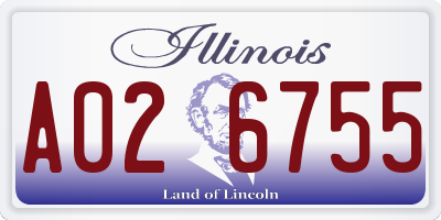 IL license plate A026755