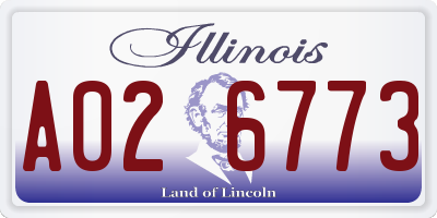IL license plate A026773