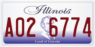IL license plate A026774
