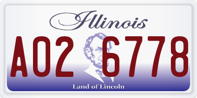 IL license plate A026778