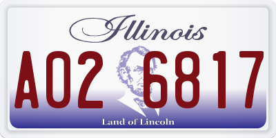 IL license plate A026817