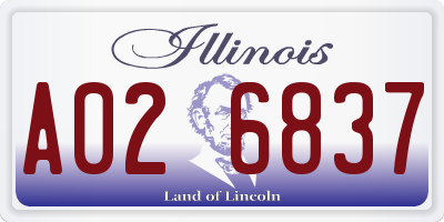 IL license plate A026837
