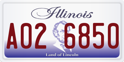 IL license plate A026850