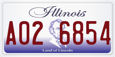IL license plate A026854