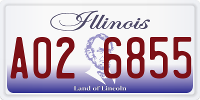 IL license plate A026855