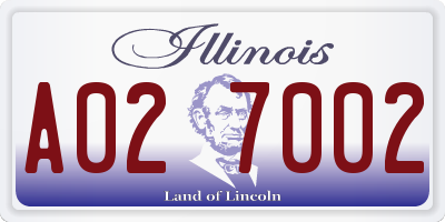 IL license plate A027002