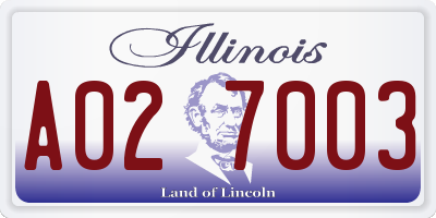 IL license plate A027003