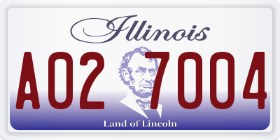 IL license plate A027004