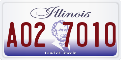 IL license plate A027010