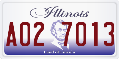 IL license plate A027013