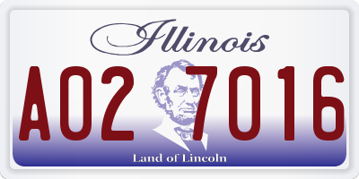 IL license plate A027016