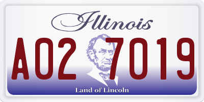 IL license plate A027019