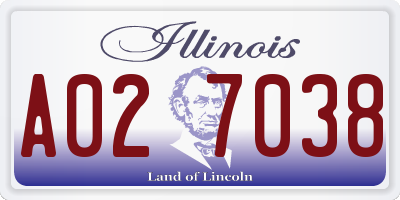 IL license plate A027038