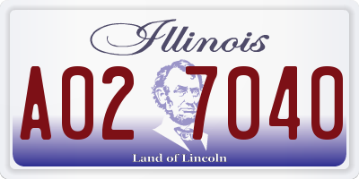 IL license plate A027040