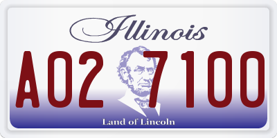 IL license plate A027100
