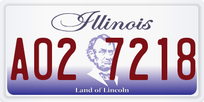IL license plate A027218