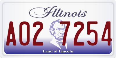 IL license plate A027254