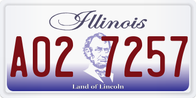 IL license plate A027257
