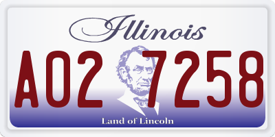 IL license plate A027258