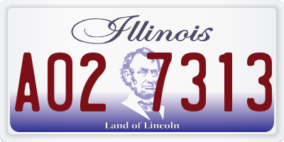 IL license plate A027313