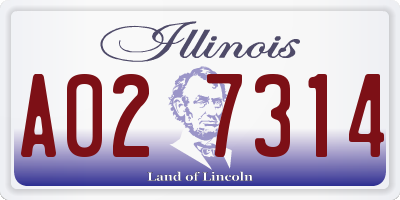 IL license plate A027314
