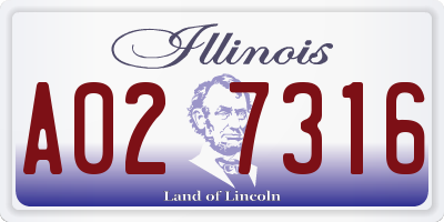 IL license plate A027316