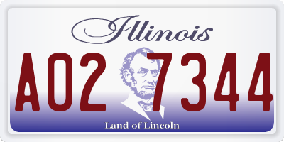 IL license plate A027344