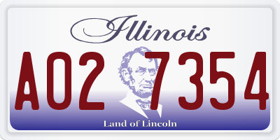 IL license plate A027354