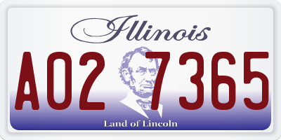 IL license plate A027365