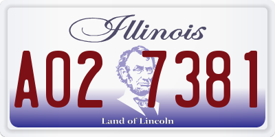 IL license plate A027381
