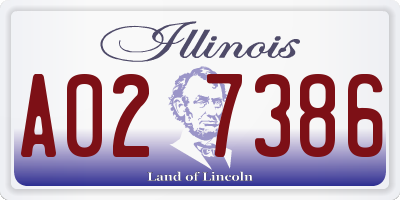 IL license plate A027386
