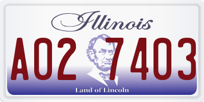 IL license plate A027403