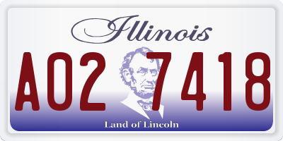 IL license plate A027418