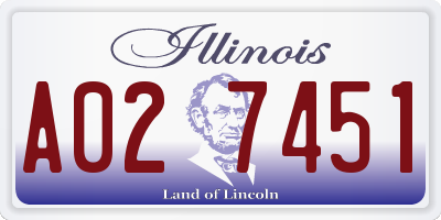 IL license plate A027451