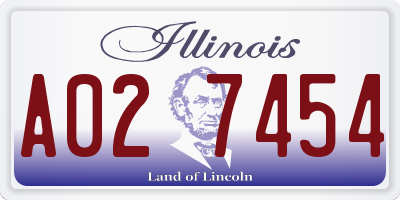 IL license plate A027454