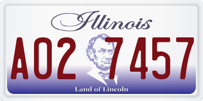IL license plate A027457