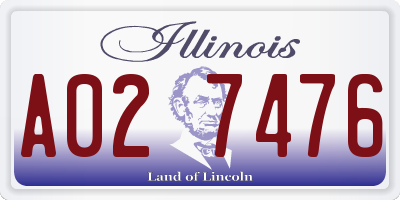IL license plate A027476