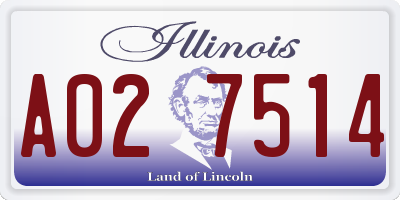 IL license plate A027514
