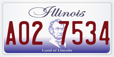 IL license plate A027534