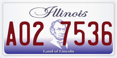 IL license plate A027536