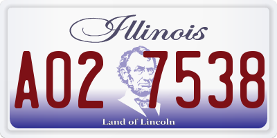 IL license plate A027538
