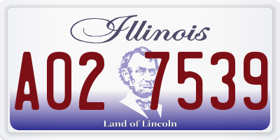 IL license plate A027539