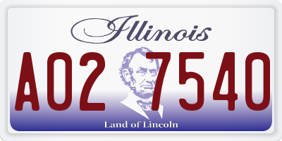 IL license plate A027540