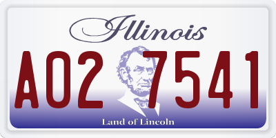 IL license plate A027541