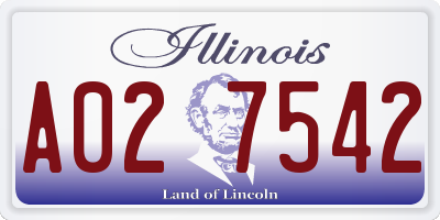 IL license plate A027542
