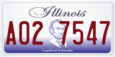 IL license plate A027547