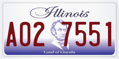IL license plate A027551