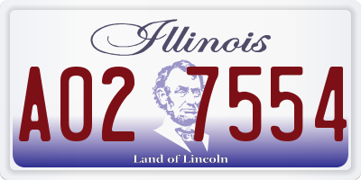 IL license plate A027554
