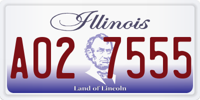 IL license plate A027555