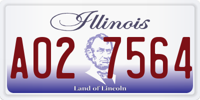 IL license plate A027564
